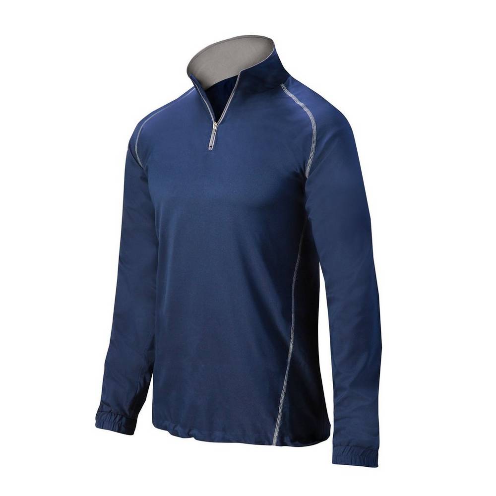 Mens Mizuno Comp 1/4 Zip Batting Jacket Navy Philippines (GEDRLN321)